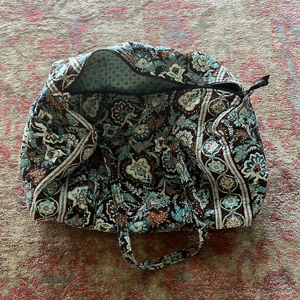Vera Bradley Vintage Duffel Bag Java Blue Retired